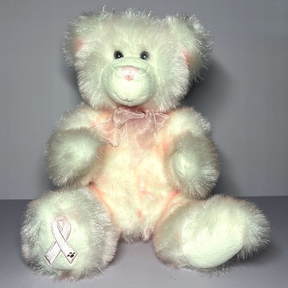 Build-A-Bear Hopeful Wishes Teddy Bear Breast Cancer Awareness Pink Ribbon 2001 - Picture 1 of 16